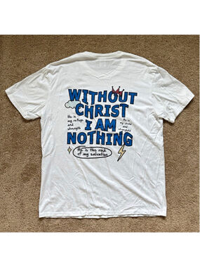 Without Christ I Am Nothing Men's XL White Short Sleeve T-Shirt